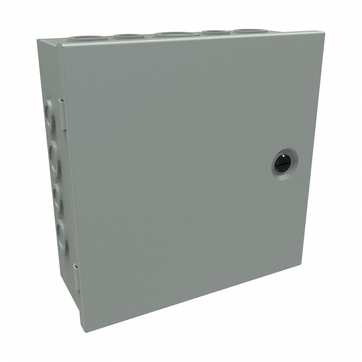 Junction Box: Steel, 10 in x 10 in x 4 in, NEMA 1, Solid Cover, Hinged, Included, Painted