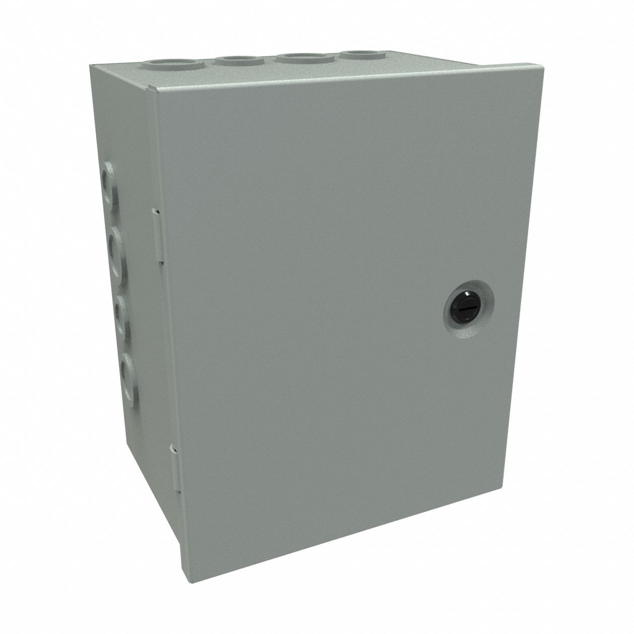 Junction Box: Steel, 10 in x 8 in x 6 in, NEMA 1, Solid Cover, Hinged, Included, Painted
