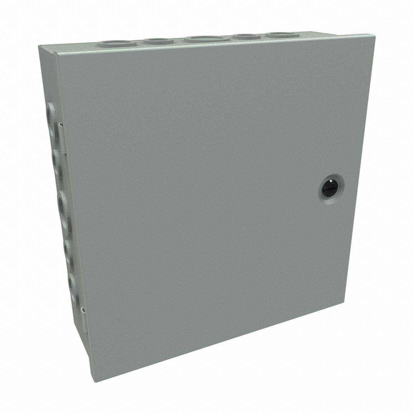 Junction Box: Steel, 12 in x 12 in x 4 in, NEMA 1, Solid Cover, Hinged, Included, Painted
