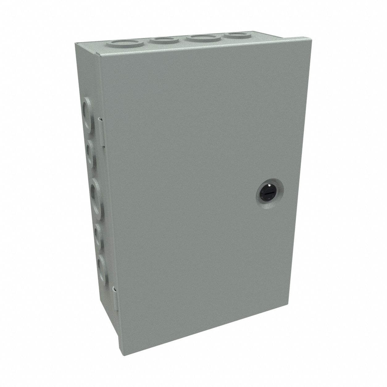 Junction Box: Steel, 12 in x 8 in x 4 in, NEMA 1, Solid Cover, Hinged, Included, Painted