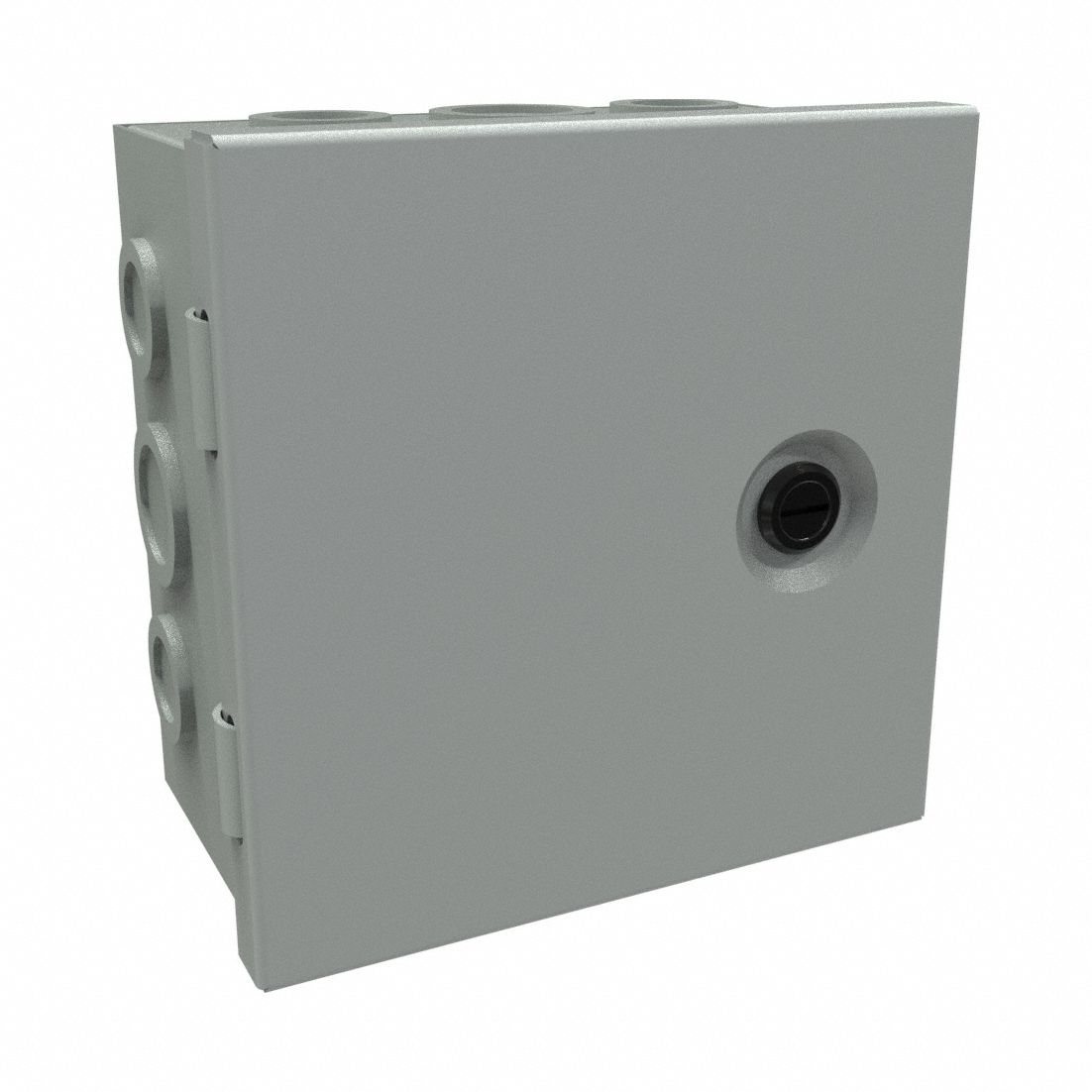 Junction Box: Steel, 6 in x 4 in x 4 in, NEMA 1, Solid Cover, Hinged, Included, Painted