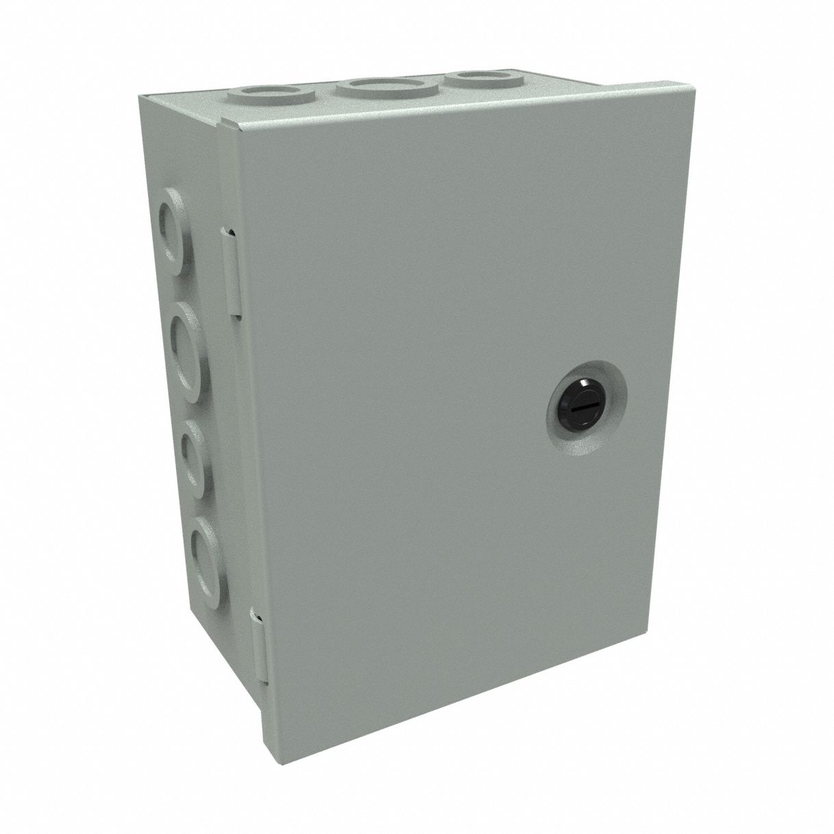 Junction Box: Steel, 8 in x 6 in x 4 in, NEMA 1, Solid Cover, Hinged, Included, Painted