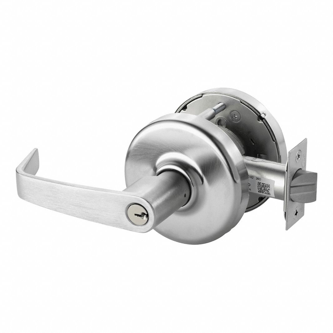 Door Lockset: Classroom Lever Locksets, Chrome, ADA Compliant