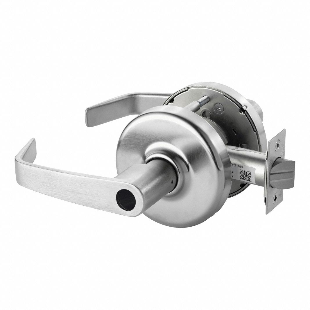 Door Lockset: Office Lever Locksets, Chrome, ADA Compliant
