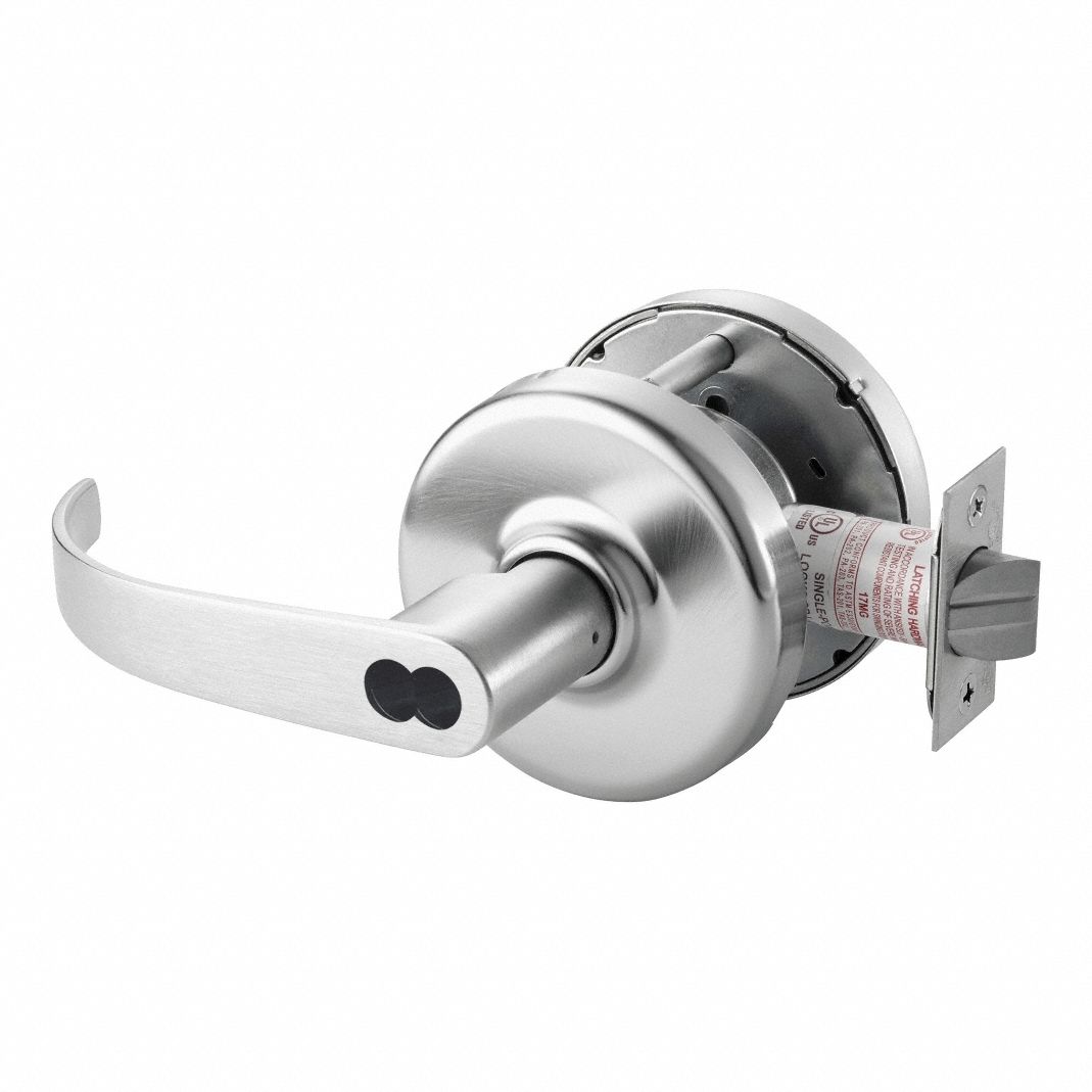 Door Lockset: Classroom Lever Locksets, Chrome, ADA Compliant, LFIC