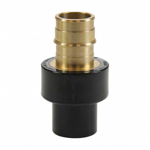 Barbed Fitting Adapter: 1 1/2 in ID x 1 1/2 in Pipe Size, Barbed, Brass, Expansion