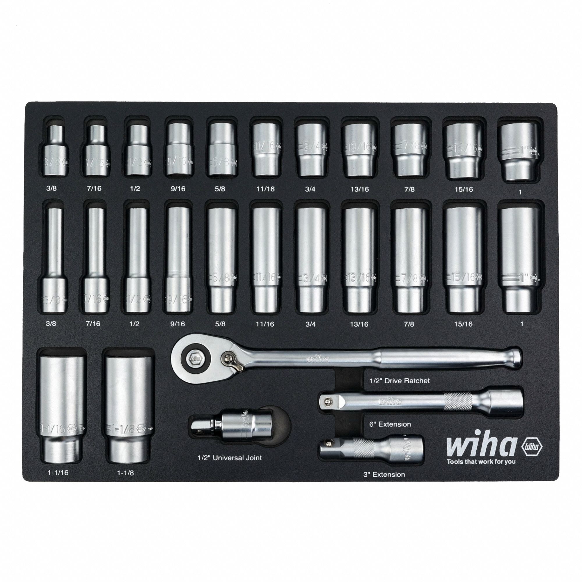 Socket Set 7 in L Chrome 28