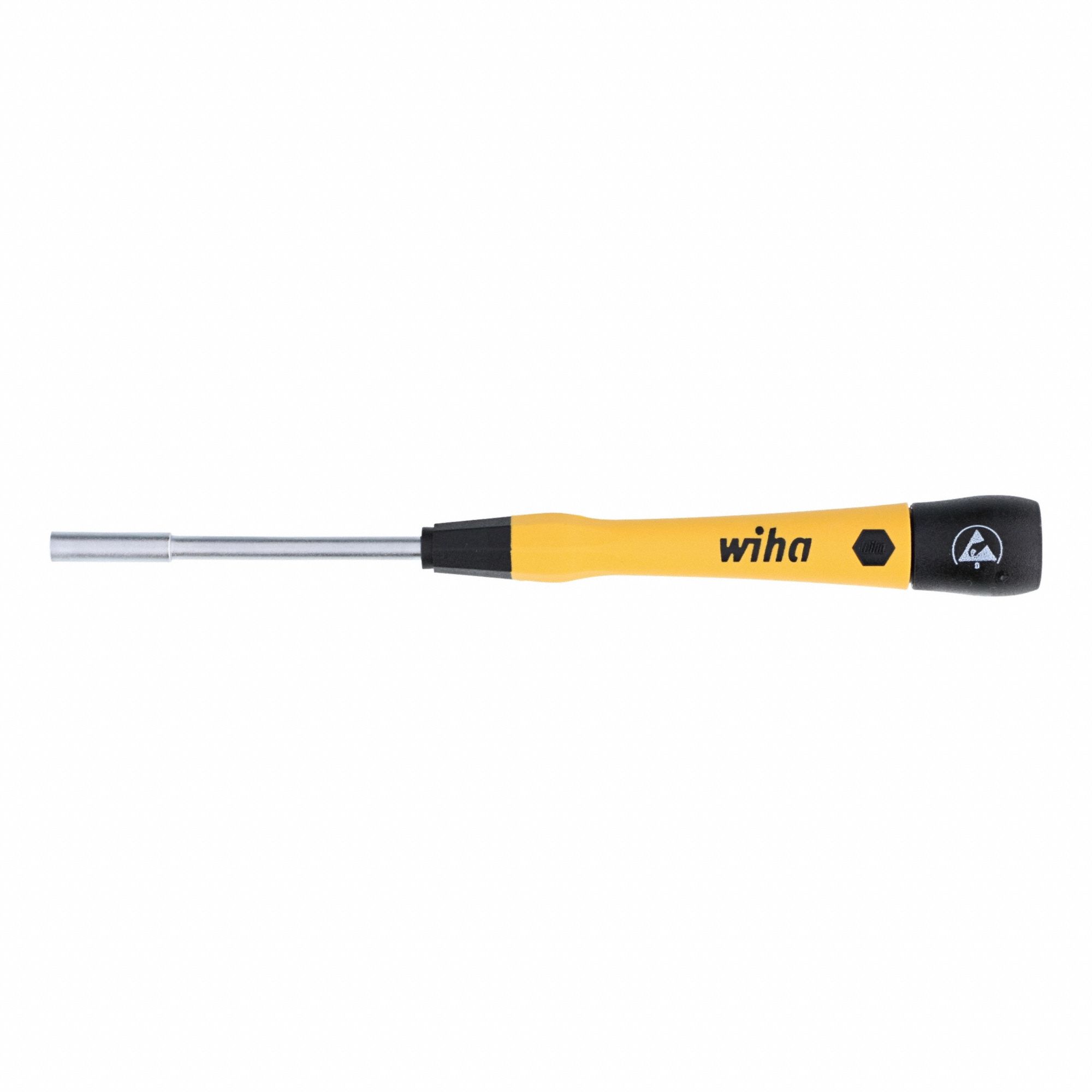Nut Driver: Straight, Metric, Precision Nut Driver, 3 mm Hex Size, 60 mm Overall Lg, Tapered