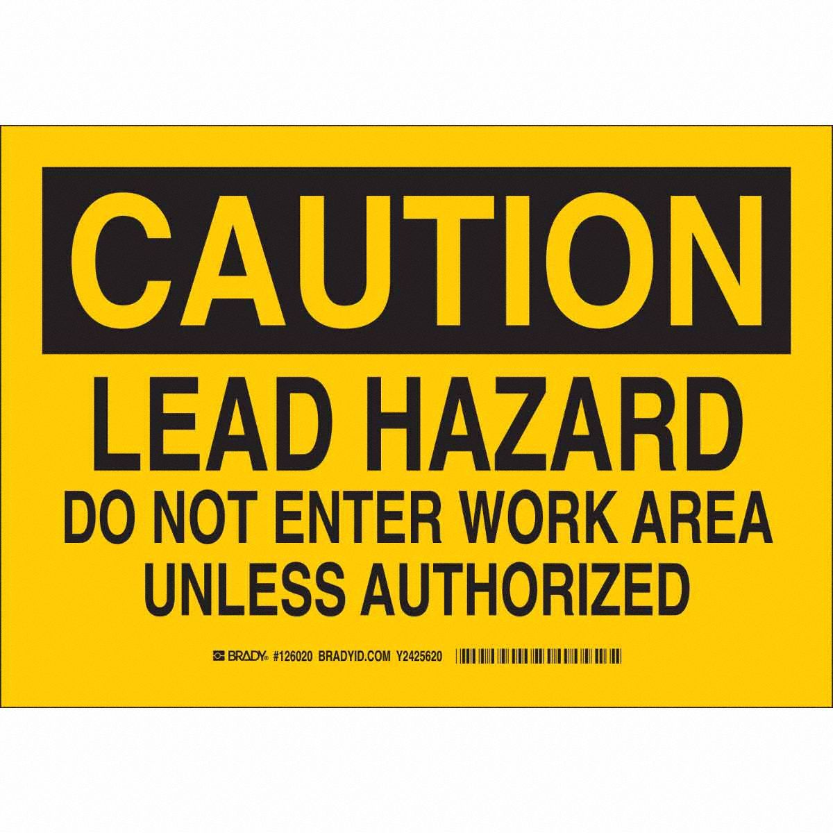 B401 7X10 BLK/YEL CAUTION LEAD HAZARD