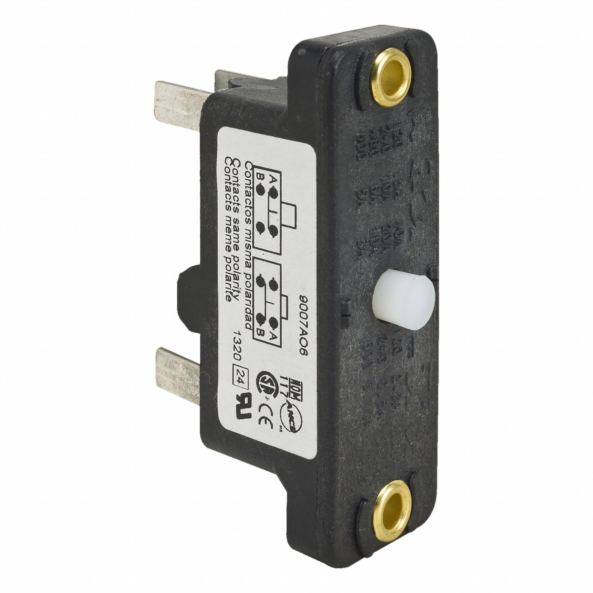 Snap Action Switch: Plunger Actuator, 1NO/1NC, Screw