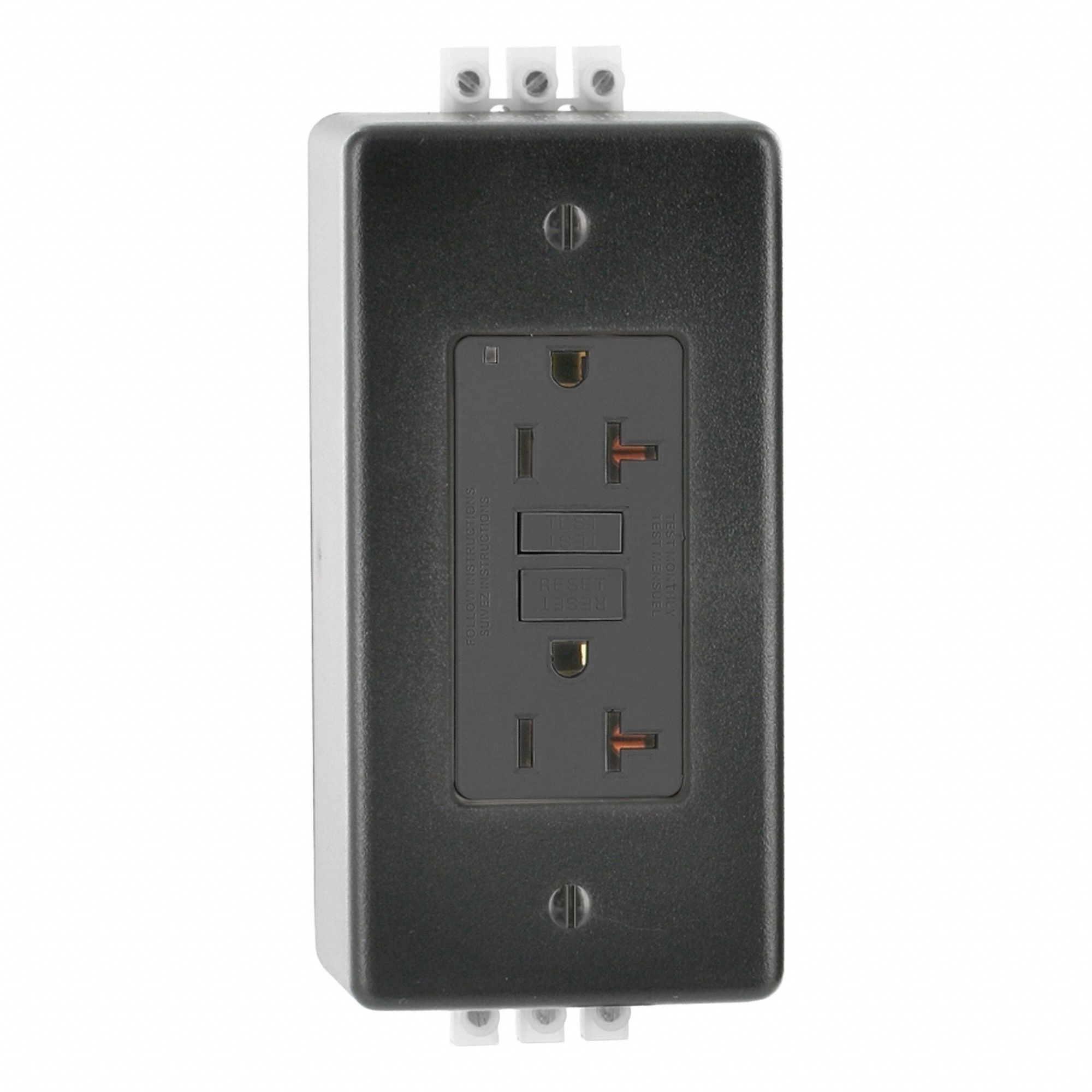 Duplex Receptacle Outlet: Duplex, 5-20R, 20 A, 125V AC, Black, 2 Pole / 3 Wire Poles & Wires