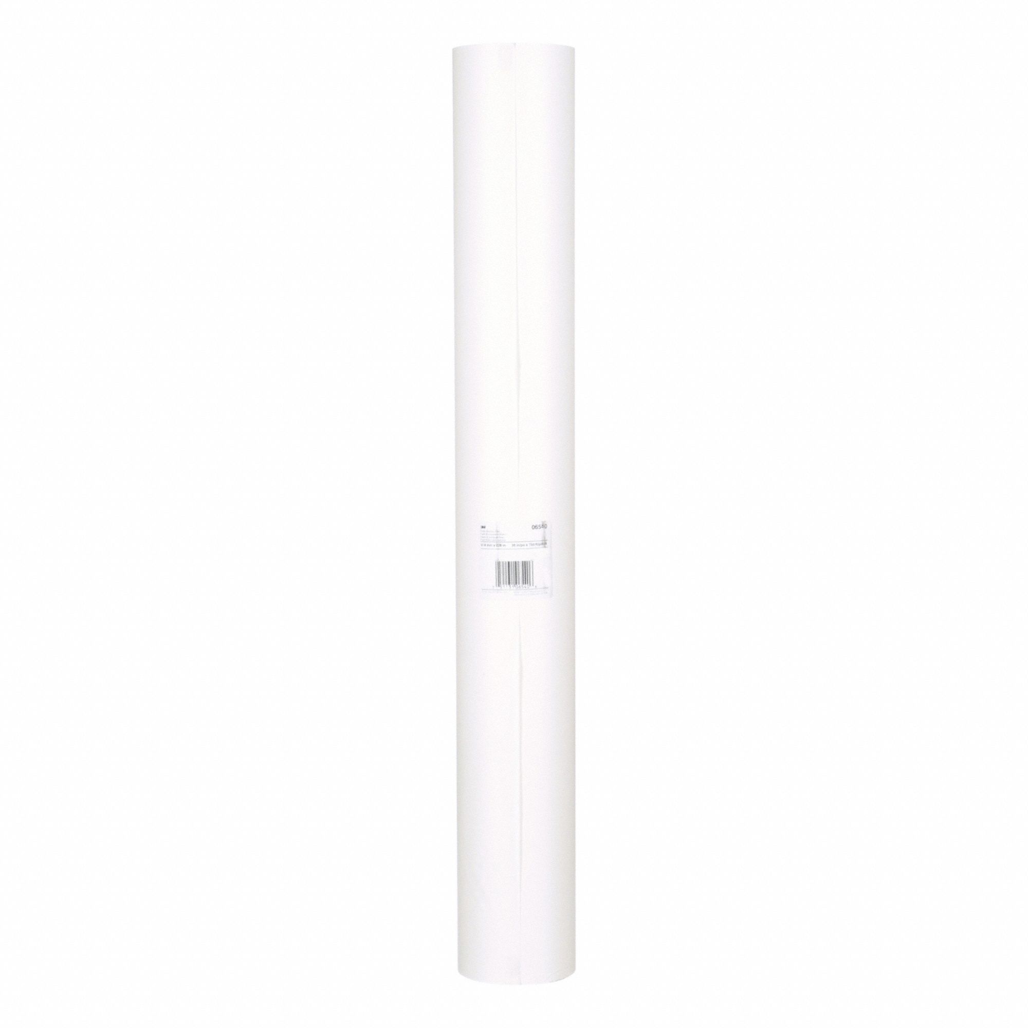 Paint Booth Masking Paper: 3 ft Nominal Wd, 750 ft Nominal Lg, 24 lb Paper Wt, White, Coated