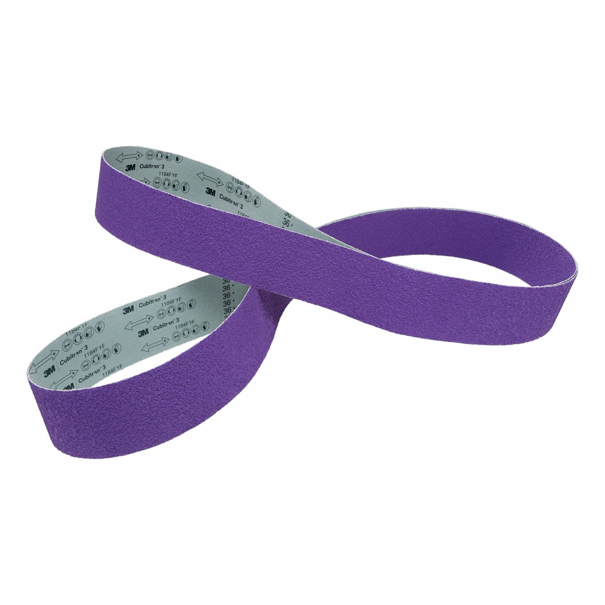 Sanding Belt: 3 in W x 138 in L, Ceramic, 60 Grit, YF Wt Polyester Backing, 1184F