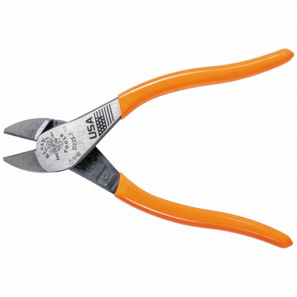 High Leverage Diagonal Cutting Plier: Std, Straight, Oval, 7/8 in Jaw Lg, 1 1/4 in Jaw Wd, 6 - 8 in