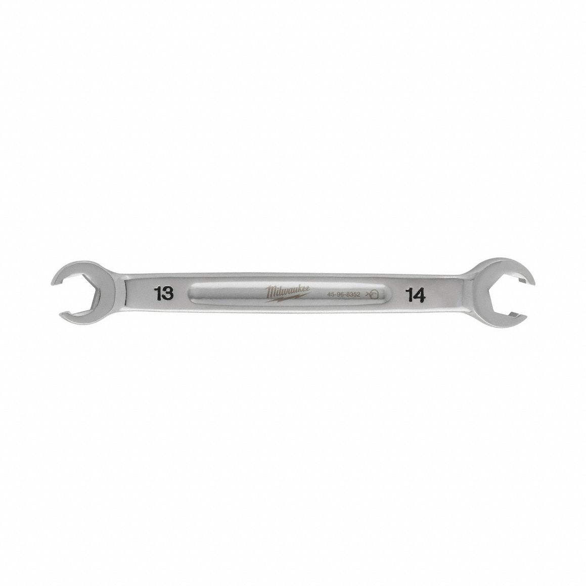 Flare Nut Wrench: Chrome Vanadium Steel, Chrome, 13 mm_14 mm Head Size