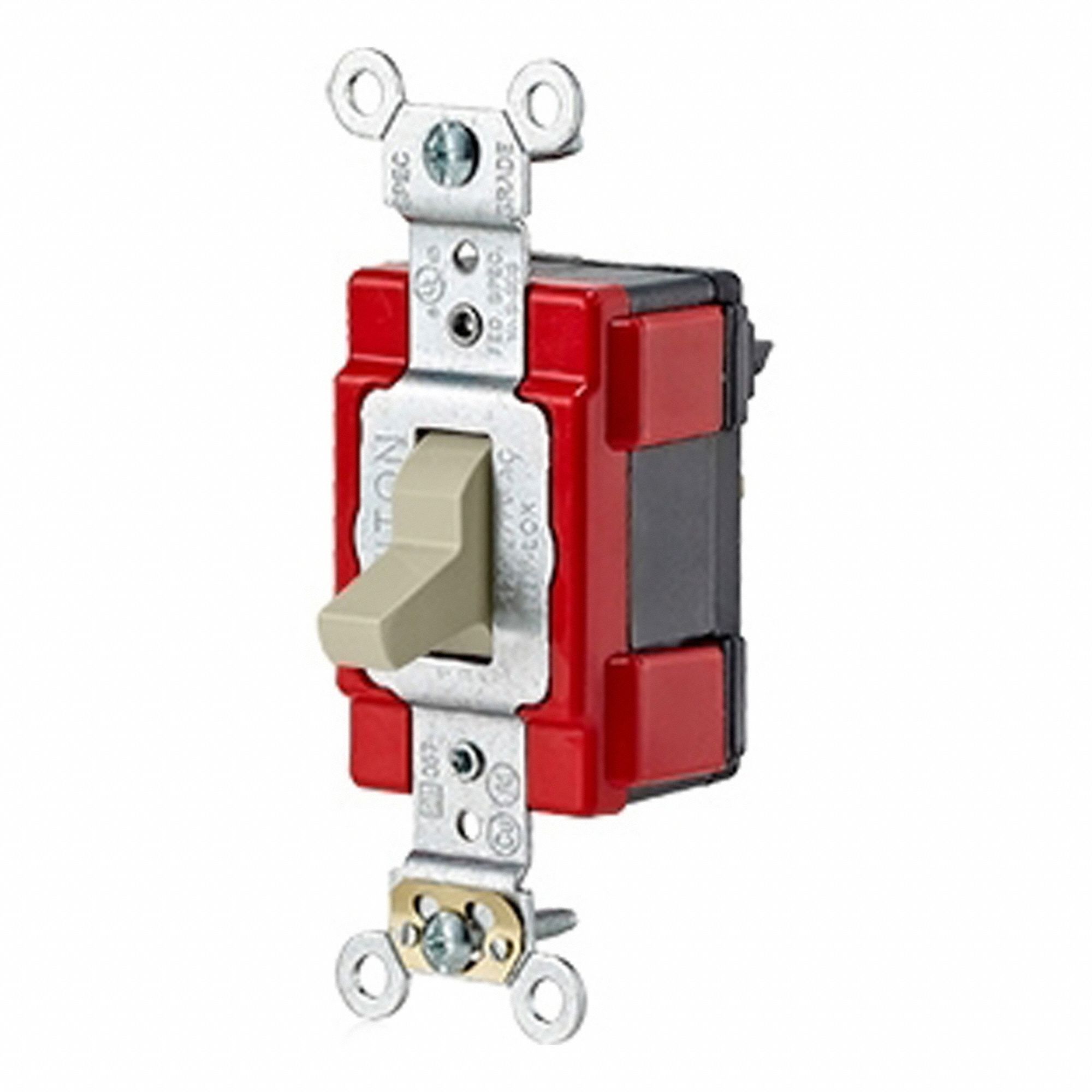 Lev-Lok Toggle 1P 20A Illum Ivory - Grainger