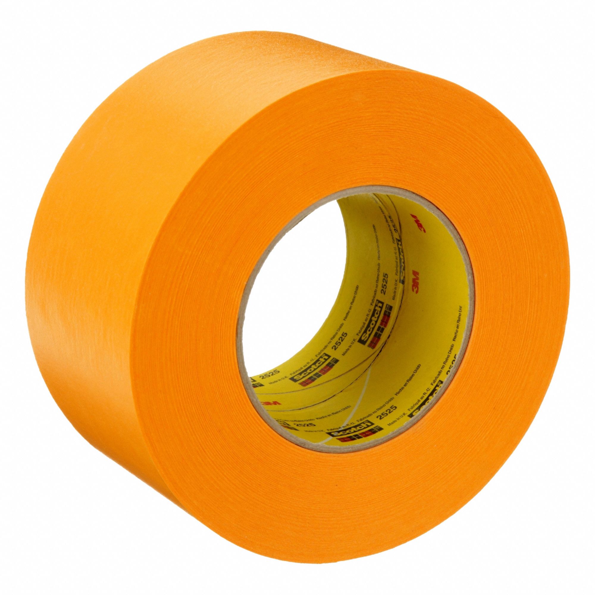 Painter's Tape: 2 13/16 in Wd, 60 yd Lg, 9.5 mil Thick, Orange, Kraft Paper, Rubber, 12 PK