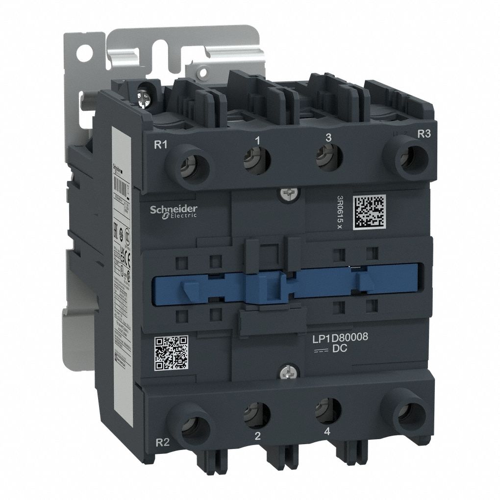 IEC contactor: Non-Reversing, 4 Poles, 4NO Contacts, 125 A, 24V DC Coil, 2NC/2NO