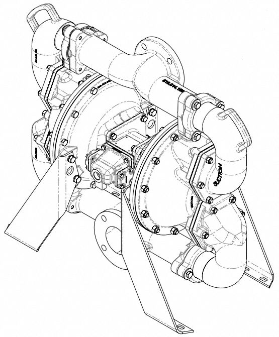 SANDPIPER Air Operated Double Diaphragm Pump: Cast Iron Body, 3 in, Flange Connection, 303 gpm (MPN SPB30FIIB0SS006AR1). Key specifications — Brand: SANDPIPER; Seat Material: SS; Check Valve Material: SS.