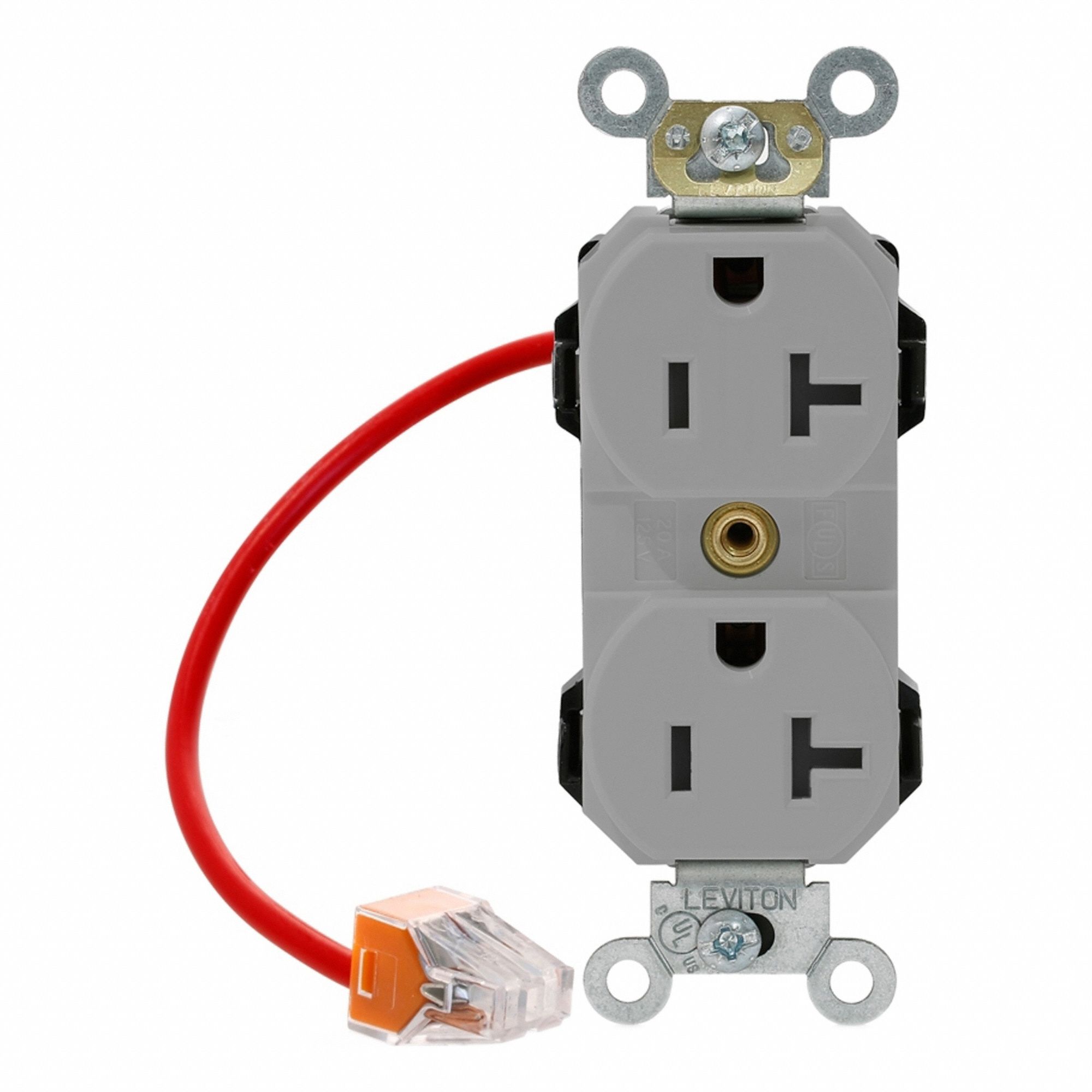 Lev-Lok Rec 20A 125V SC Gry