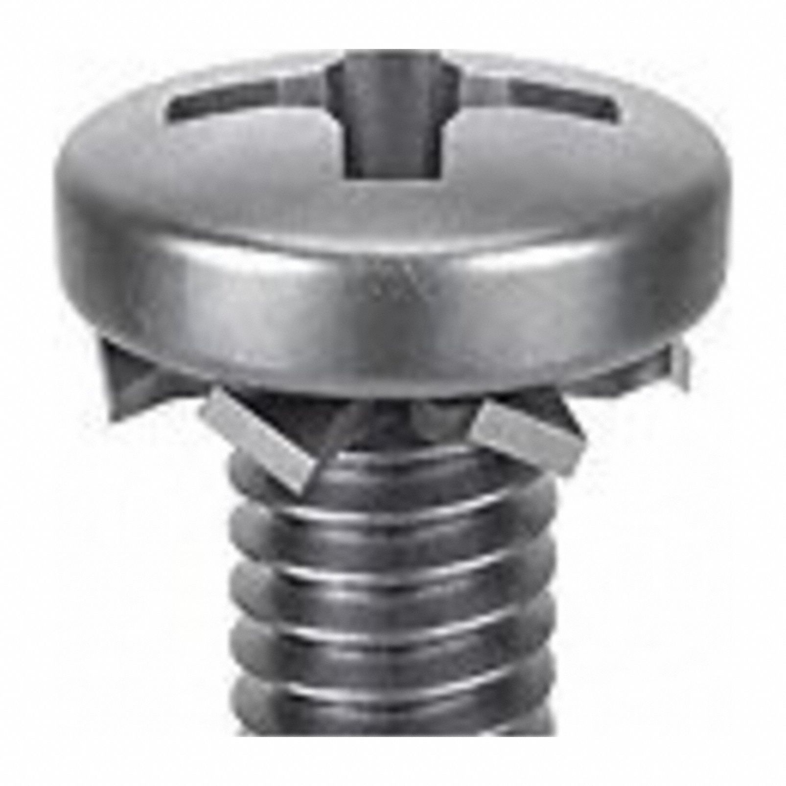 SEMS Screw: External Tooth, 1/4"-20 Thread Size, 3/8 in Lg, Stainless Steel, Passivated, Pan
