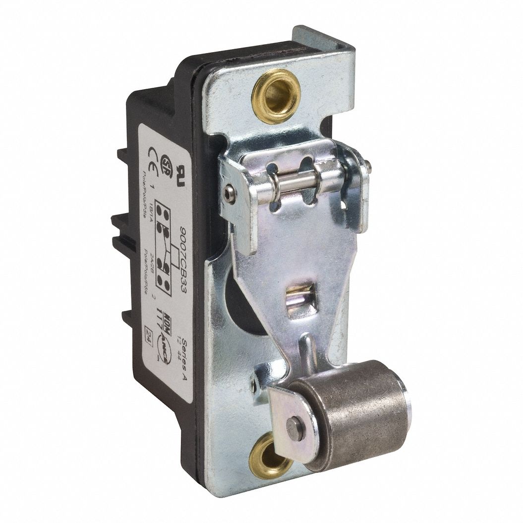 Snap Action Switch: Roller Lever Actuator, 2NO/2NC, Screw