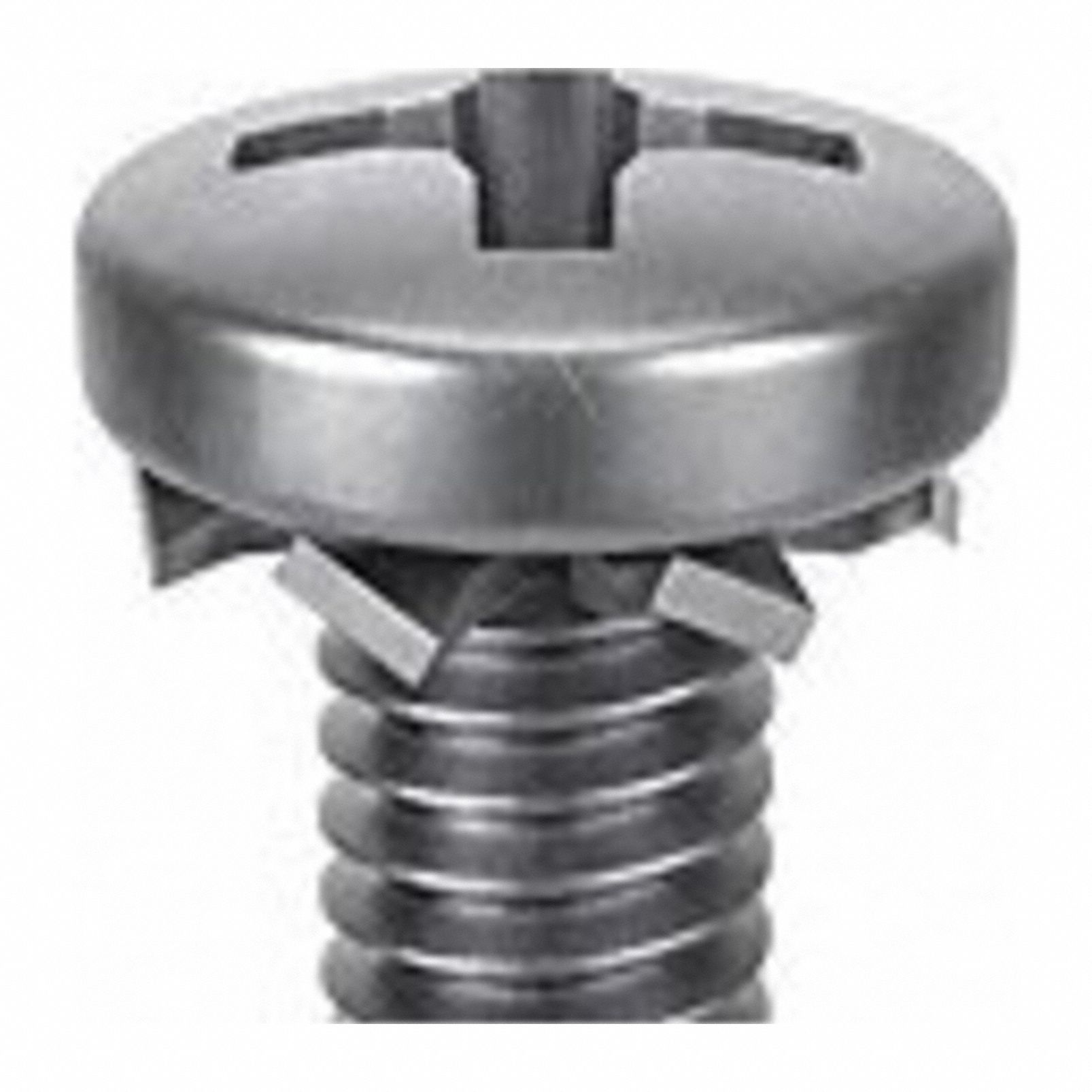 SEMS Screw: External Tooth, #10-32 Thread Size, 5/8 in Lg, Stainless Steel, Passivated, Pan, 25 PK