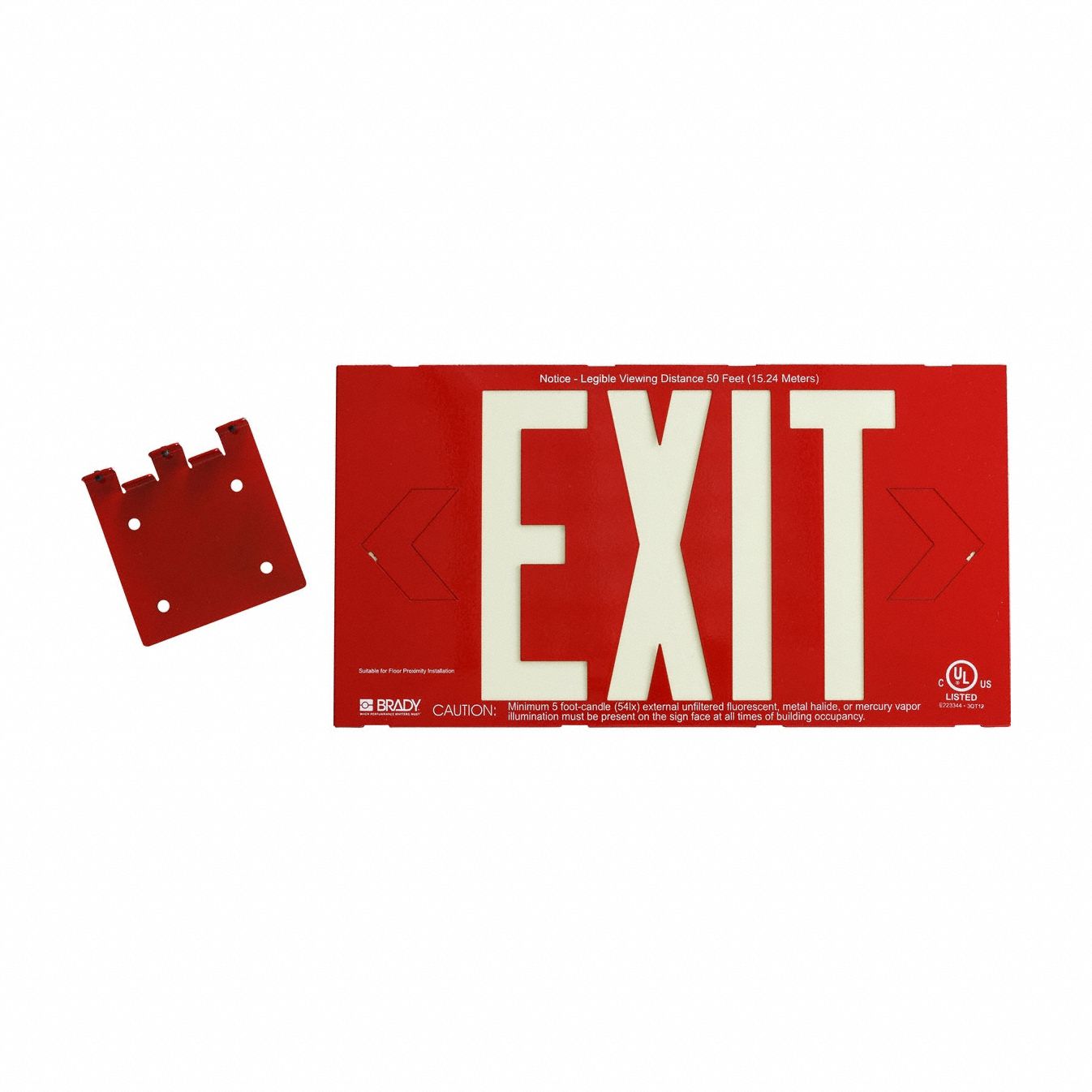 DOUBLE SIDED SIGN W/BRACKET RED