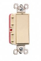 Wall Switch: Rocker Switch, Single Pole, Ivory, 20 A, 120/277V AC, Snap-In Module, Illuminated