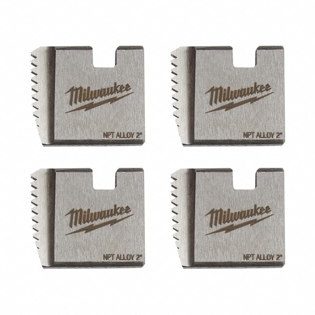 Pipe Threading Die Head: 2 in Pipe, NPT, Right Hand, Alloy Steel, 4 No. of Dies, 4 PK