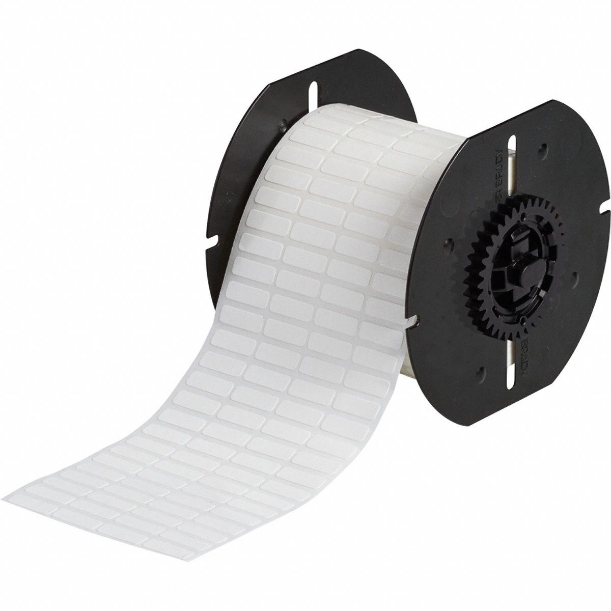 Wraparound Label: 3/4 in x 1/4 in, Vinyl, Black on White, For 8 AWG to 1 AWG Wire Gauge