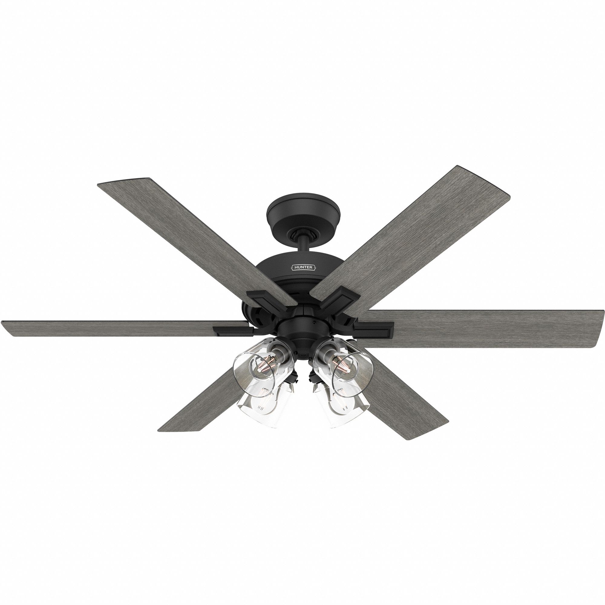 HUNTER, 52 in Blade Dia, Dark Gray Oak, Ceiling Fan - 406CD0|52903 ...