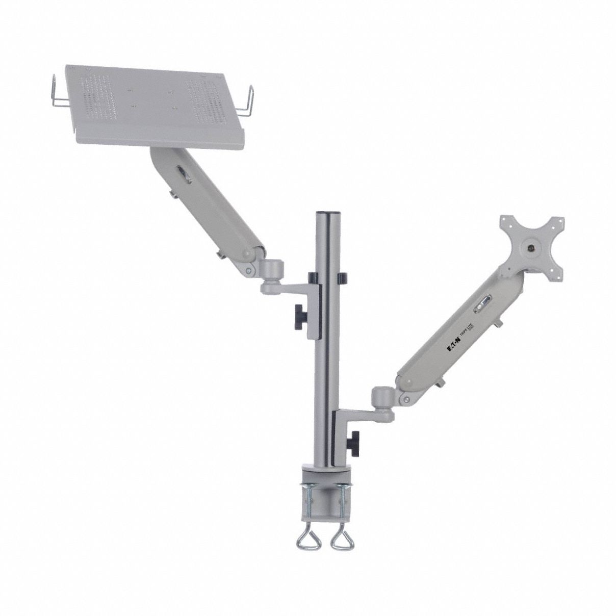 Display Mount: Silver, Steel, Clamp Mount, 12 lb Wt Capacity