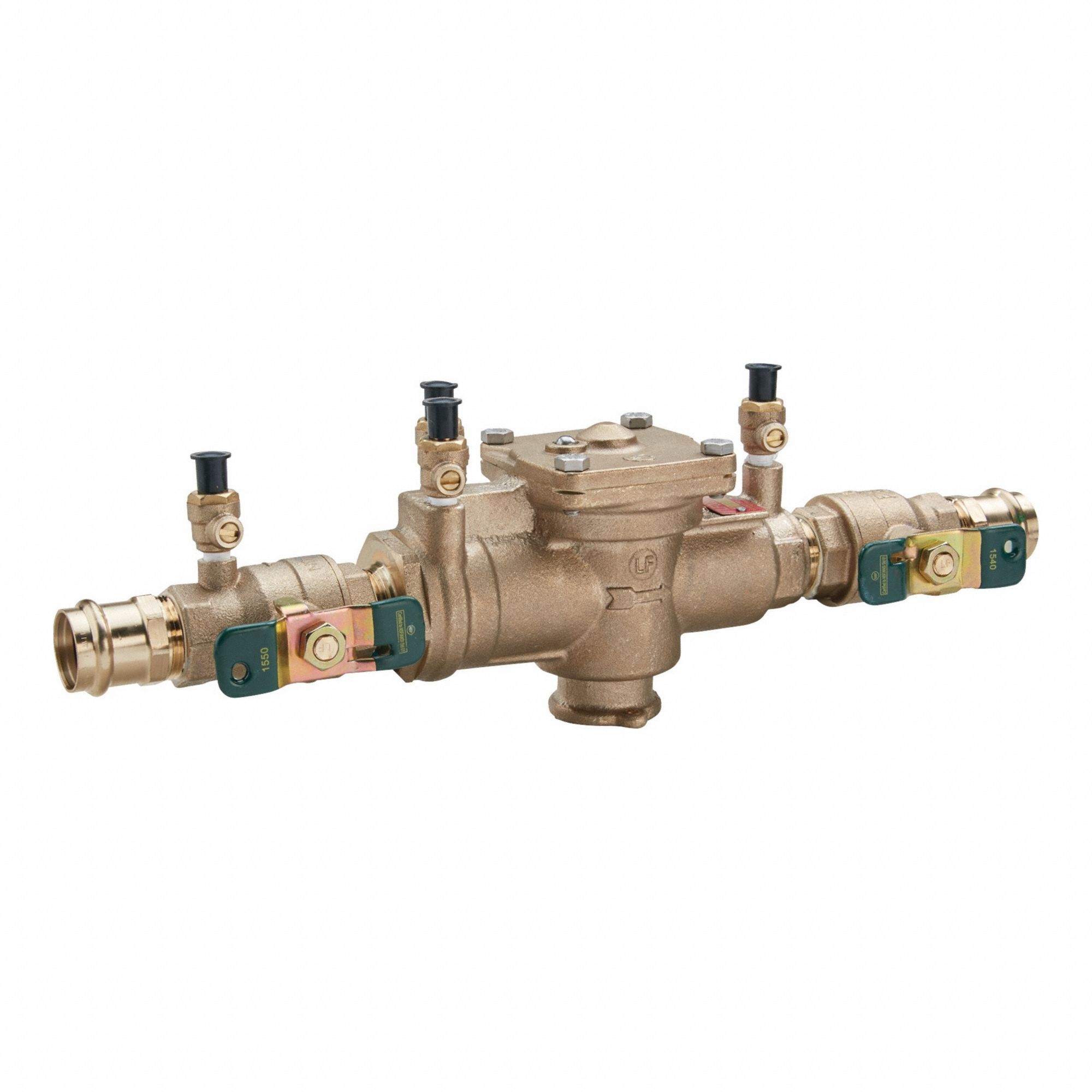 Reduced Pressure Zone Assembly: LF009, Std Configuration, Bronze, 1 in Pipe Size, Press