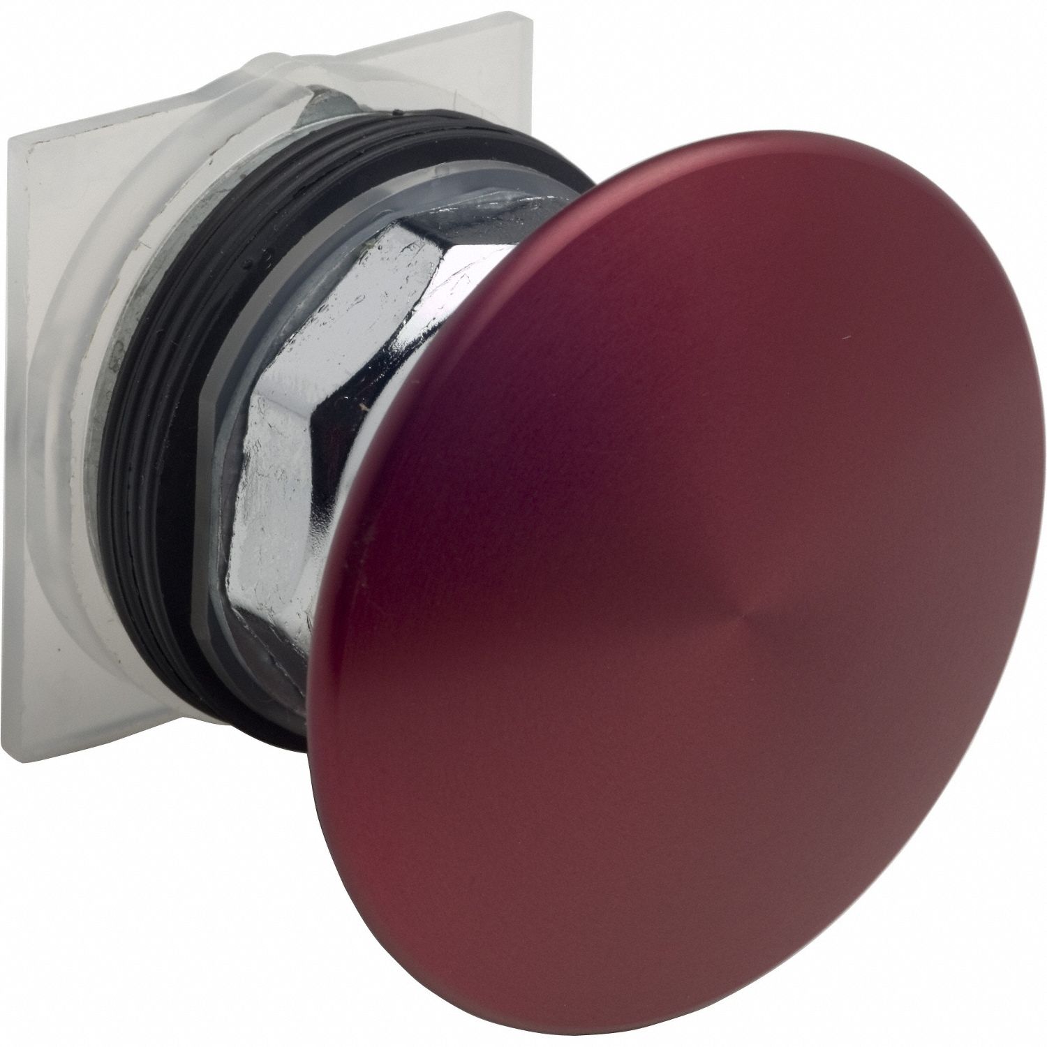 Mushroom Head Push Button: 30 mm Mounting Size, Metallic, Maintained/Maintained