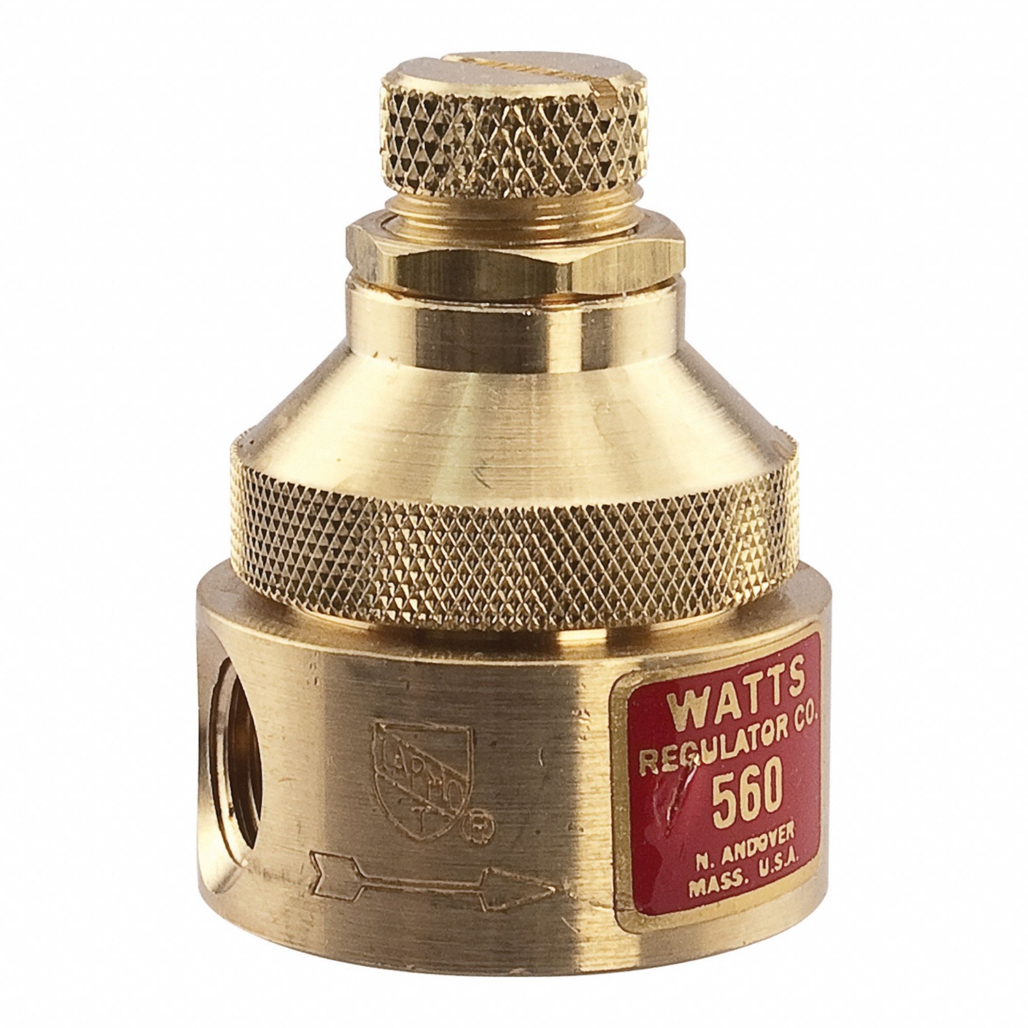 Pressure Regulator: FNPT x FNPT, 1/8 in Pipe Size, Brass, 0 psi to 125 psi, 140°F Max. Op Temp