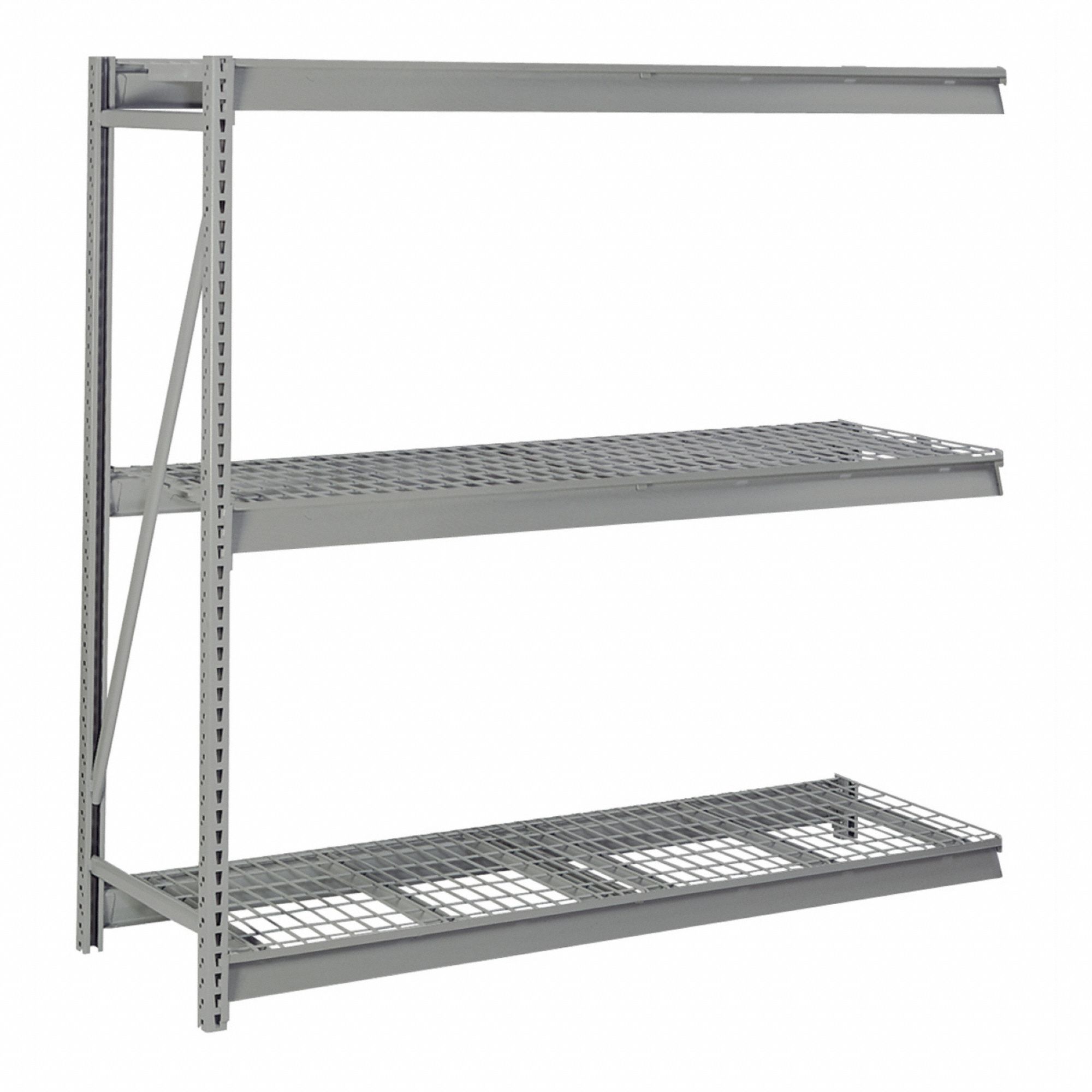 BULK STORAGE RACK, ADD-ON, MEDIUM-DUTY, 96 IN X 48 IN X 72 IN, STEEL WIRE, 3 SHELVES
