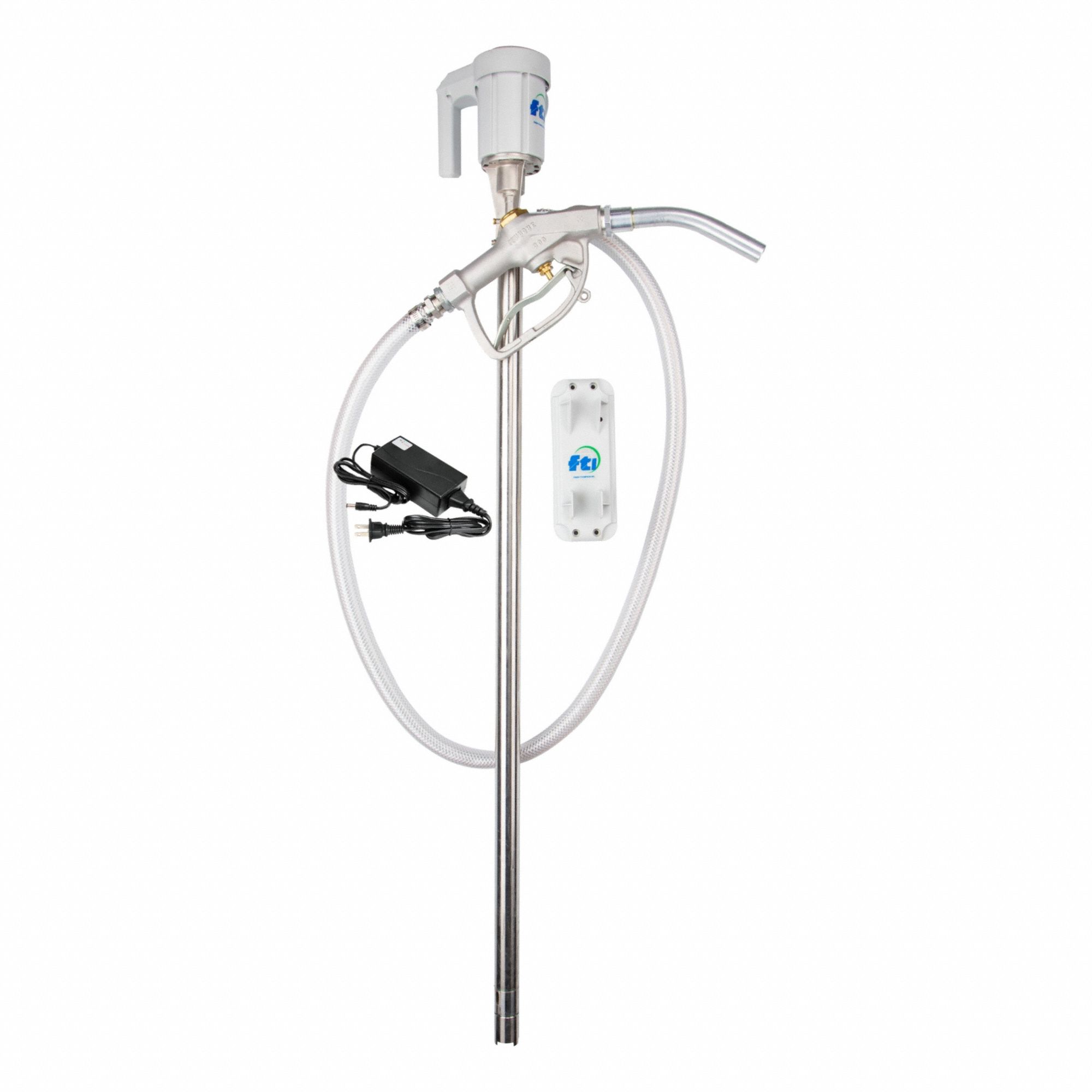 Battery Drum Pump Kit: Pumps with Discharge Hose & Nozzle, 12V Battery Size