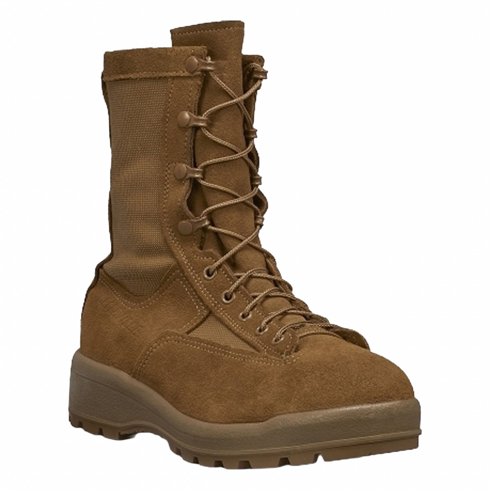 Military/Tactical Boot: Men's, 10-1/2, R, 8 in Ht, Coyote Brown, C795, Front Lace, 1 PR