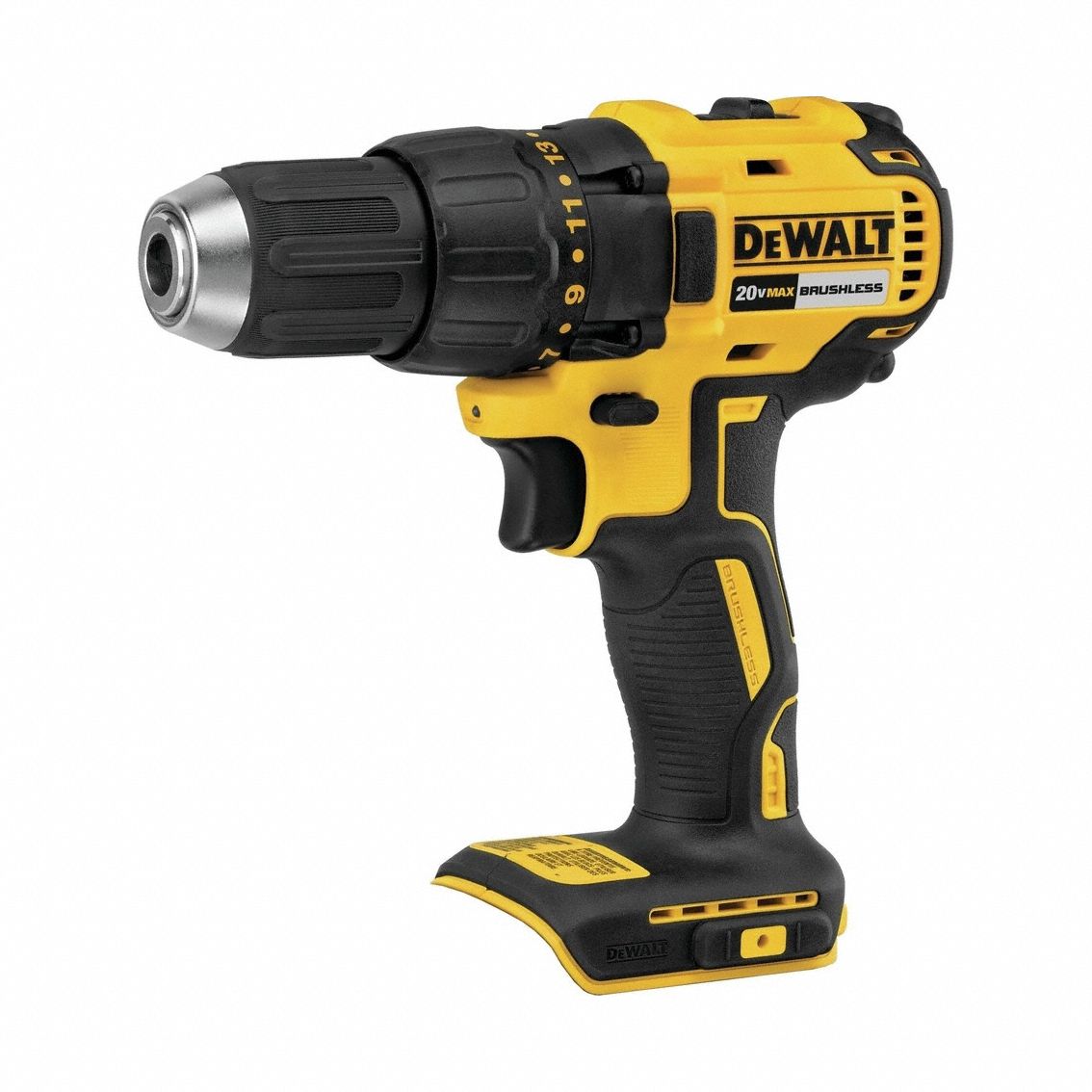 Drill-Driver Kit: 20V MAX*, Compact, 1/2 in Chuck, 1, 750 RPM Max., Brushless, 2.0 Ah