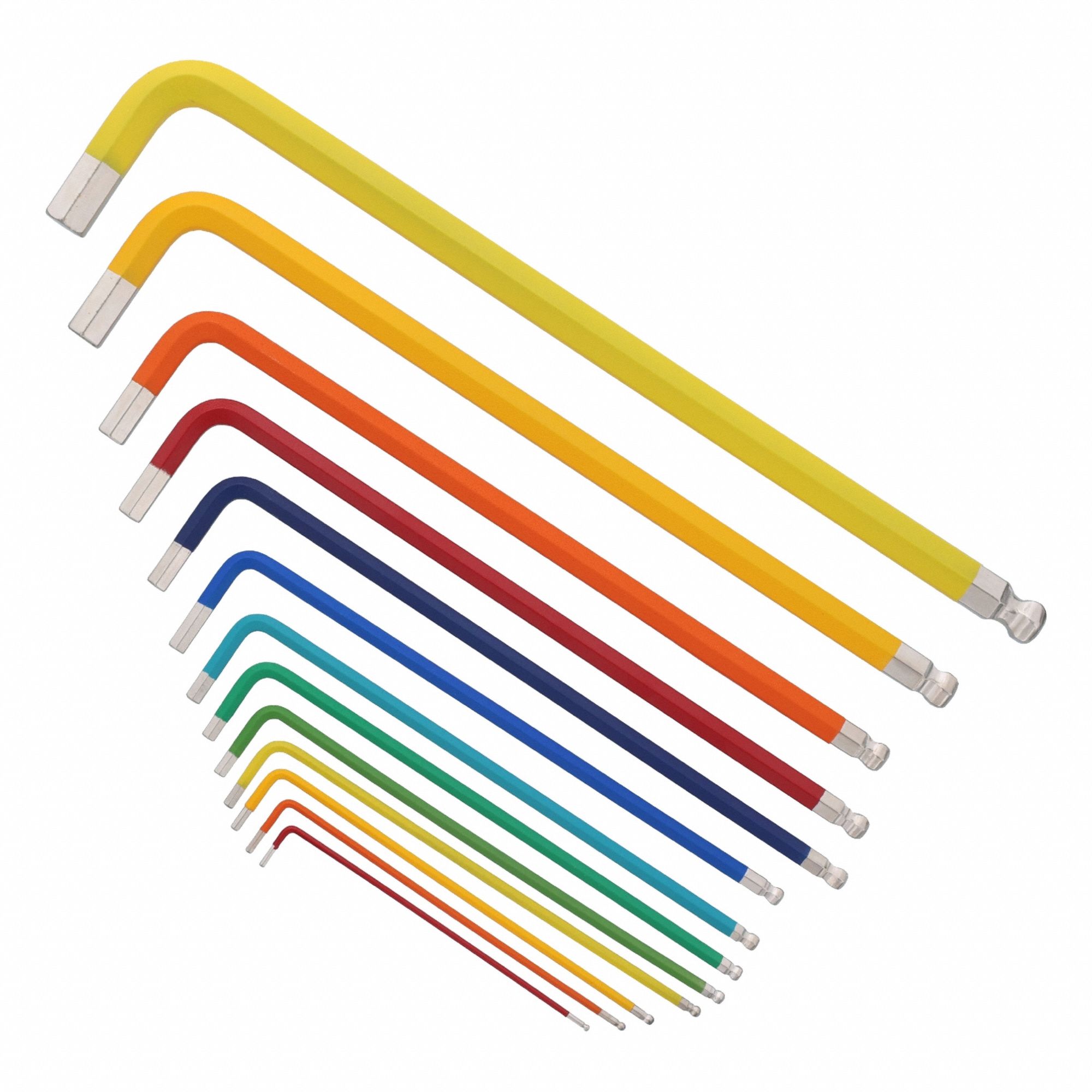 Hex Key Set: 11 - 15 Pieces, L, SAE, Long, 13 Pieces, Holder, Satin Chrome, 13 Tips