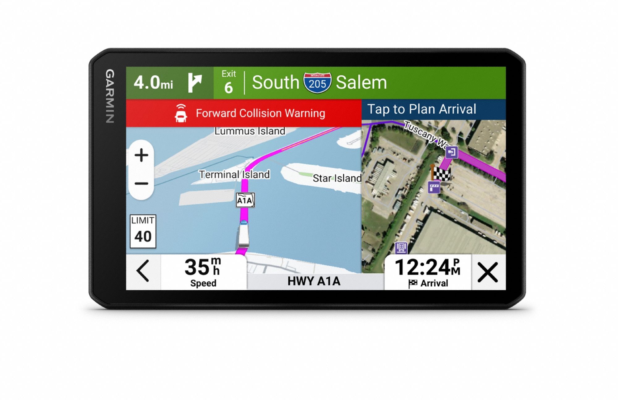 GPS Navigation Unit: Cup Holder, TFT, 3 1/2 in Display Ht, 6 in Display Wd
