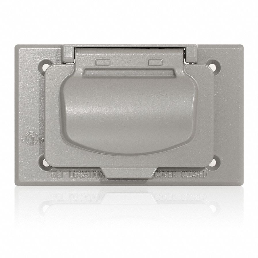 LEVITON Aluminum Decora FS GFCI Weatherproof Cover 810U98 WM1HF GY Grainger