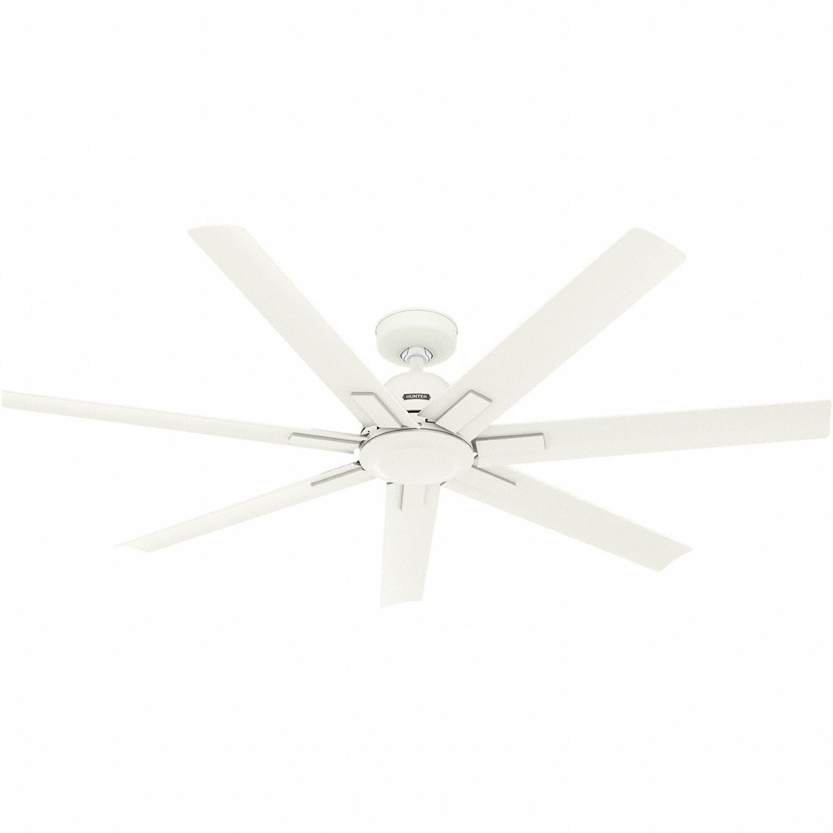 HUNTER Ceiling Fan: 60 in Blade Dia, Fresh White, 6 Speeds (MPN 53436). Key specifications — Finish: Fresh White; Material: Galvanized; Number of Speeds: 6; Brand: HUNTER.