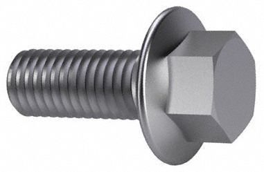 Flange Bolts: Std, Steel, Class 8.8, Zinc Yellow, 25 mm lg, Fully Threaded, Metric, 50 PK