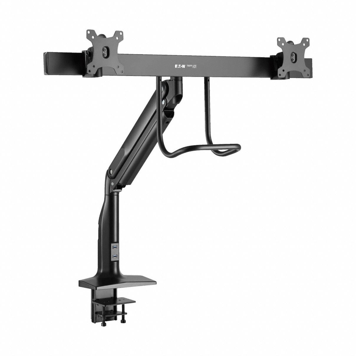 Display Mount: Black, Steel, Clamp/Grommet Mount, 22 lb Wt Capacity