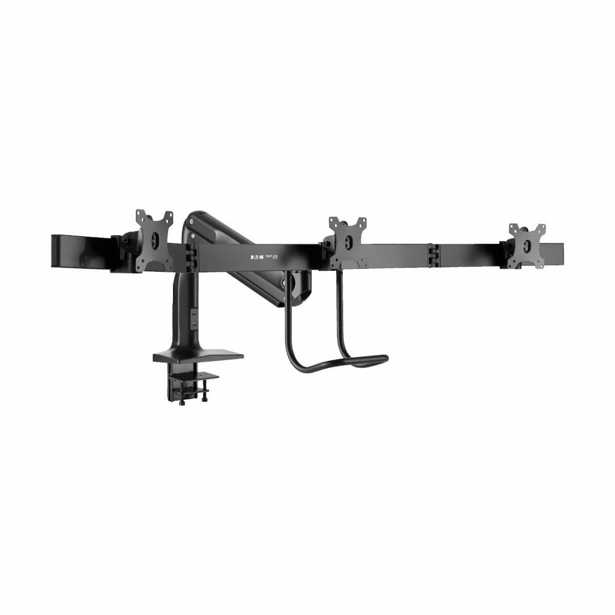 Display Mount: Black, Steel, Clamp/Grommet Mount, 14 lb Wt Capacity