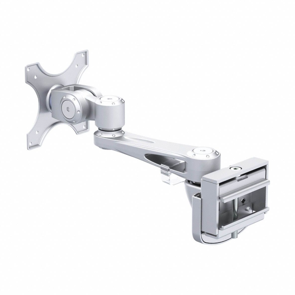 Display Mount: Silver, Aluminum, Slat Rail Mount, 22 lb Wt Capacity