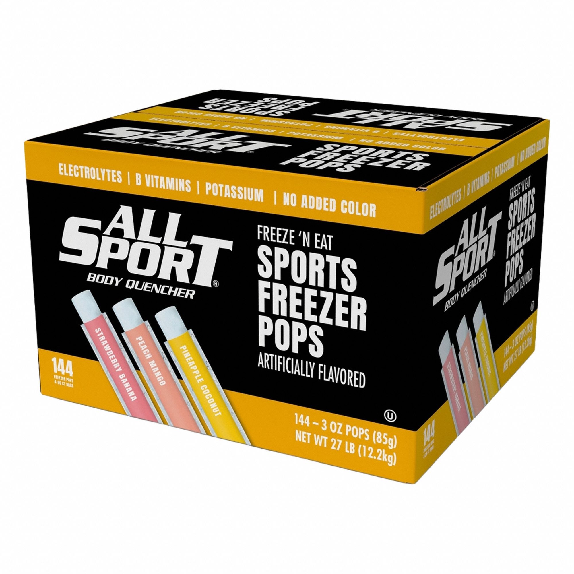 Freezer Pop: Peach Mango/Pineapple Coconut/Strawberry Banana, Full-Sugar, 144 PK