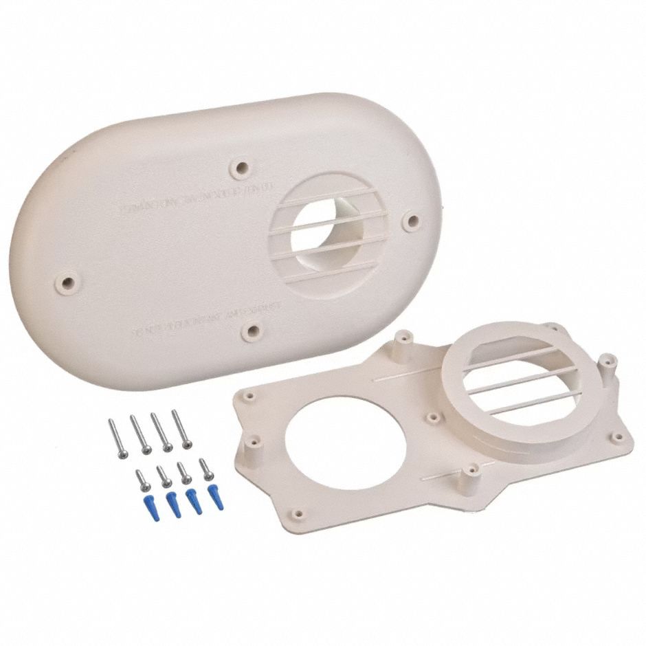 Vent Termination Kit: 3 in Connection Size, Horizontal, 15.8 in x 11.75 in x 3.5 in, Plastic